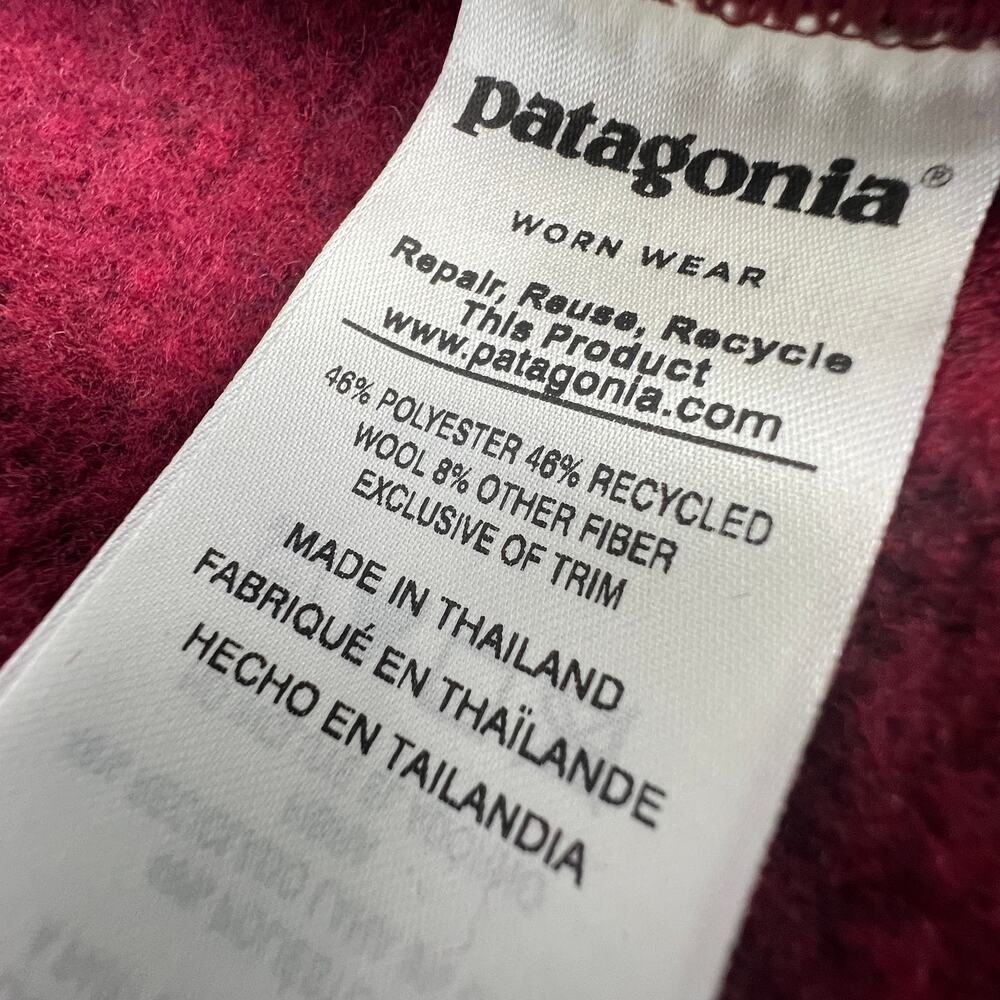 Patagonia Woolyester Fleece Jacket Women L Oxide Red Recycled Wool Worn Wear NEW - Picture 6 of 10